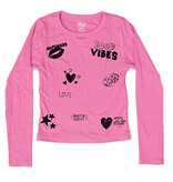 FBZ  Pink Good Vibes Ribbed Top