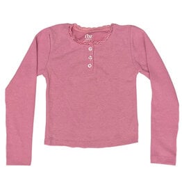 FBZ  Misty Pink Hacci Lace Trim Henley