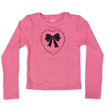 FBZ  Pink Heart Bow Ribbed Top