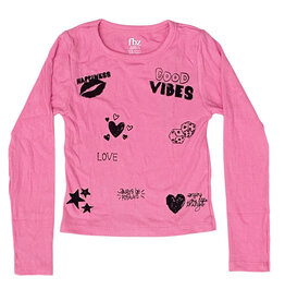 FBZ  Pink Good Vibes Ribbed Top
