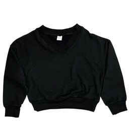Suzette Black cloud V Neck Sweatshirt