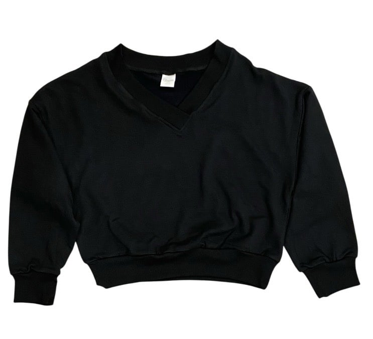 Suzette Black cloud V Neck Sweatshirt