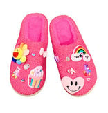 Bari Lynn Pink Plush Charm Slippers