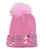 Bari Lynn Pink Charm Pom Pom Hat