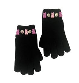 Bari Lynn Black Gummy Bear Charm Gloves