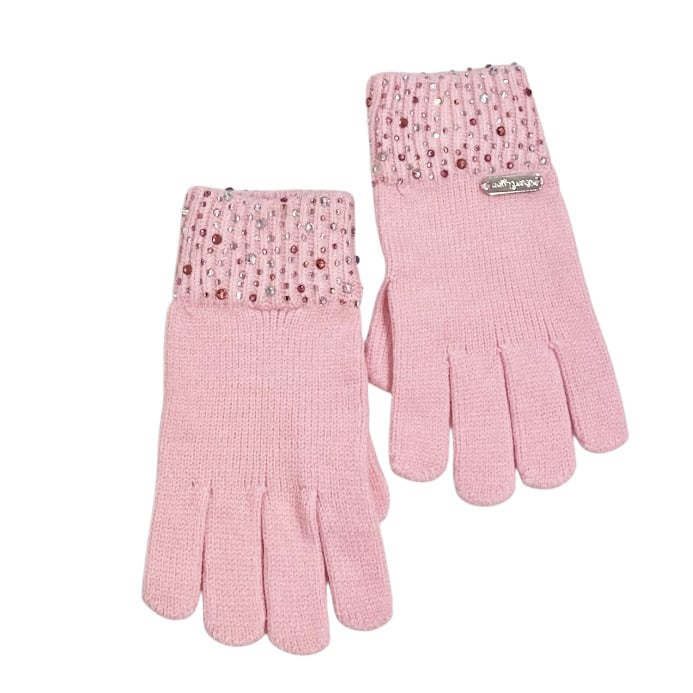 Bari Lynn Lt Pink Rhinestone Gloves