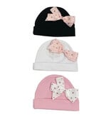 Bari Lynn Cotton Hat with Large Rhinestone Bow