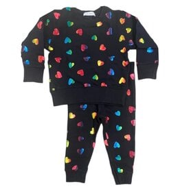 Little Mish Black Foil Hearts Tod. Set