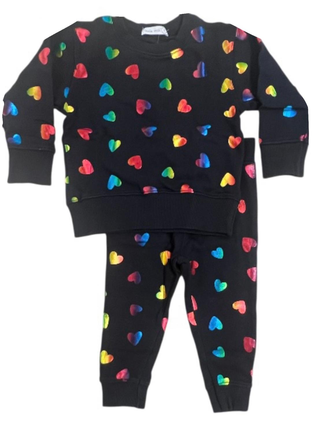 Little Mish Black Foil Hearts Tod. Set