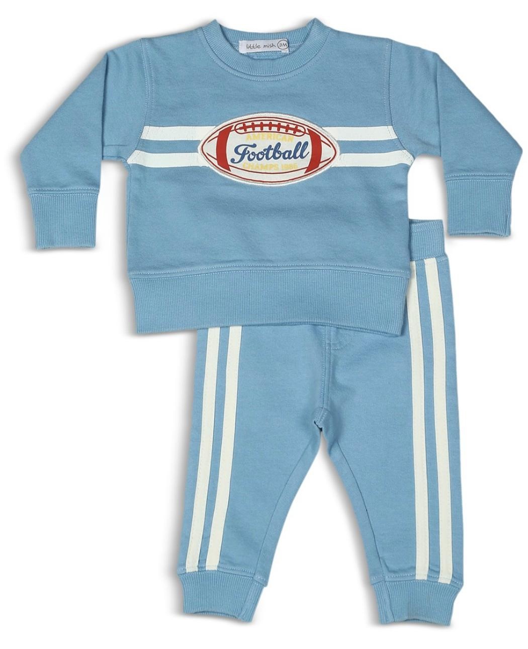 Little Mish Varsity Football Blue Inf. Set