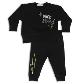Little Mish Blk Rock Doodles Tod. Sweatsuit