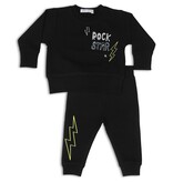 Little Mish Blk Rock Doodles Inf. Sweatsuit