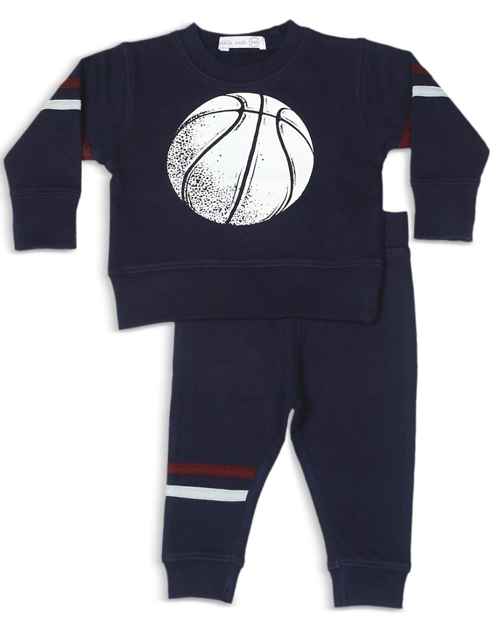 Little Mish Navy Basketball Toddler Set