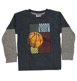 Mish BBall Geo Navy Top