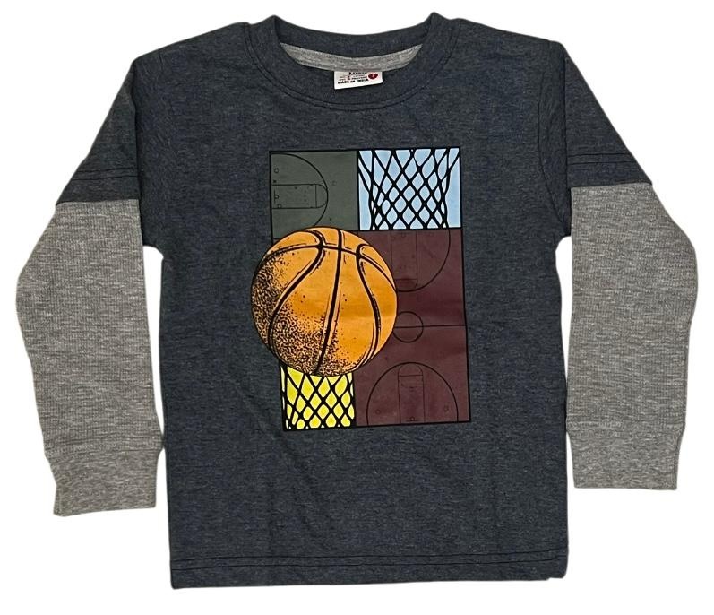 Mish BBall Geo Navy Top