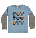 Mish Basketball Grid Blue Top