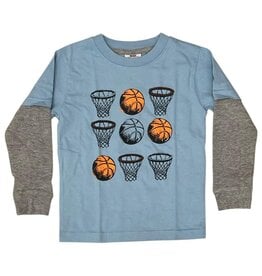 Mish Basketball Grid Blue Top