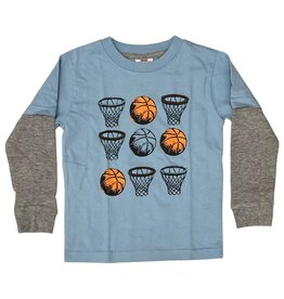 Mish Basketball Grid Blue Infant Top