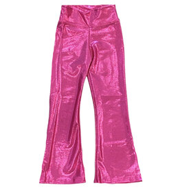 Dori Hot Pink Lame High Waisted Flare Legging