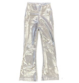 Dori Silver Lame High Waisted Flare Legging
