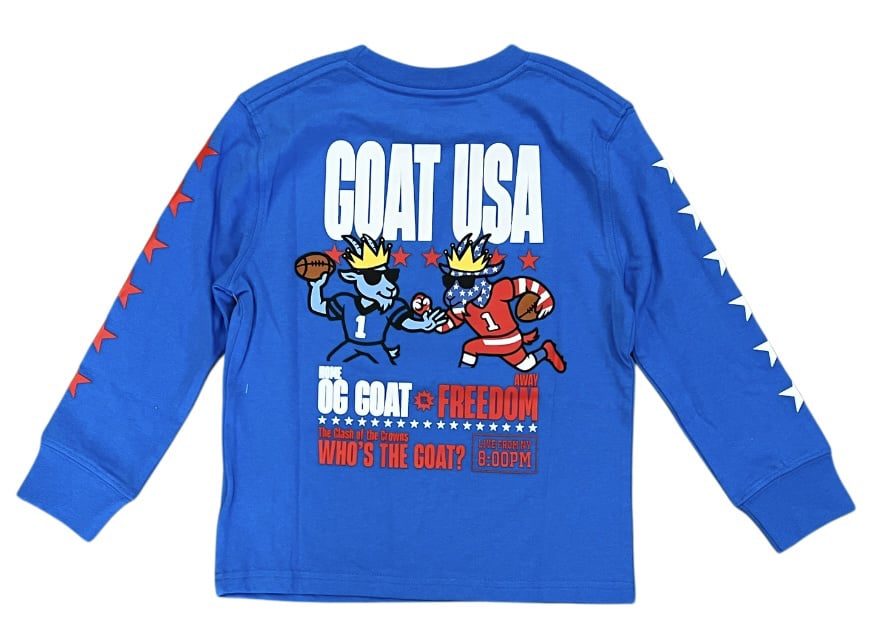 Goat Fr. Blue Football Youth LS Tee