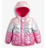 Magnetic Me Pink Colorblock Metallic Puffer Jacket