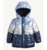 Magnetic Me Blue Colorblock Metallic Puffer Jacket
