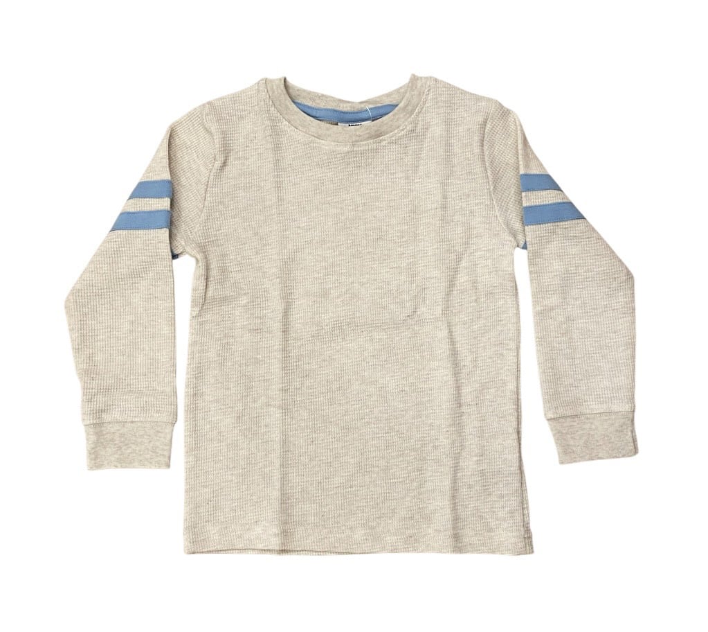 Mish Blue/Oatmeal Stripe Thermal LS Top
