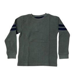 Mish Olive/Navy Stripe Thermal Infant LS Top