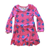 Social Butterfly Pink Teddys LS Dress
