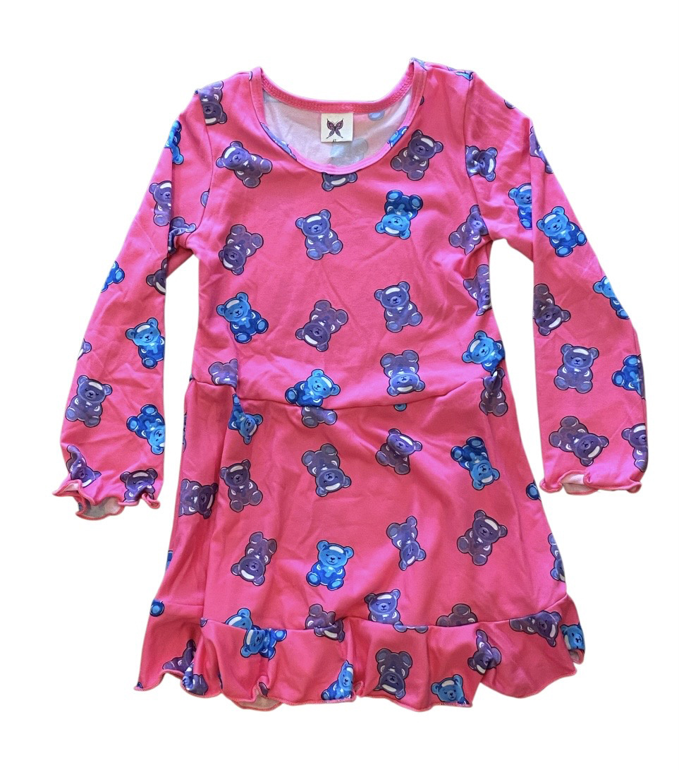 Social Butterfly Pink Teddys LS Dress