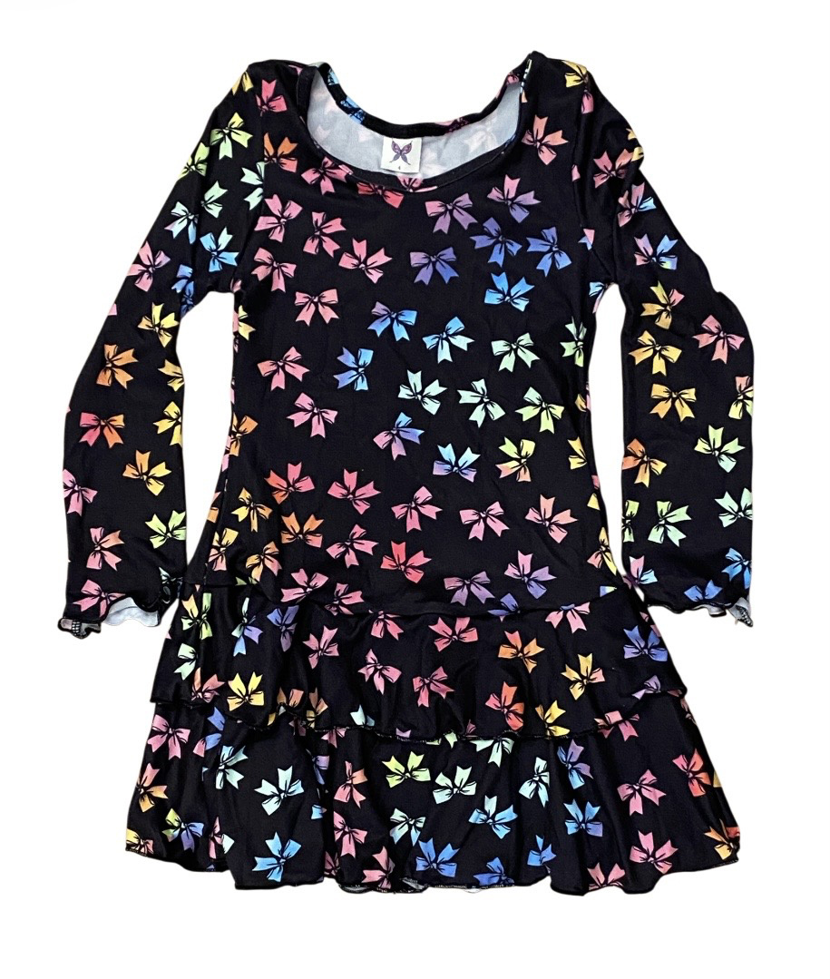 Social Butterfly Colorful Bows LS Dress