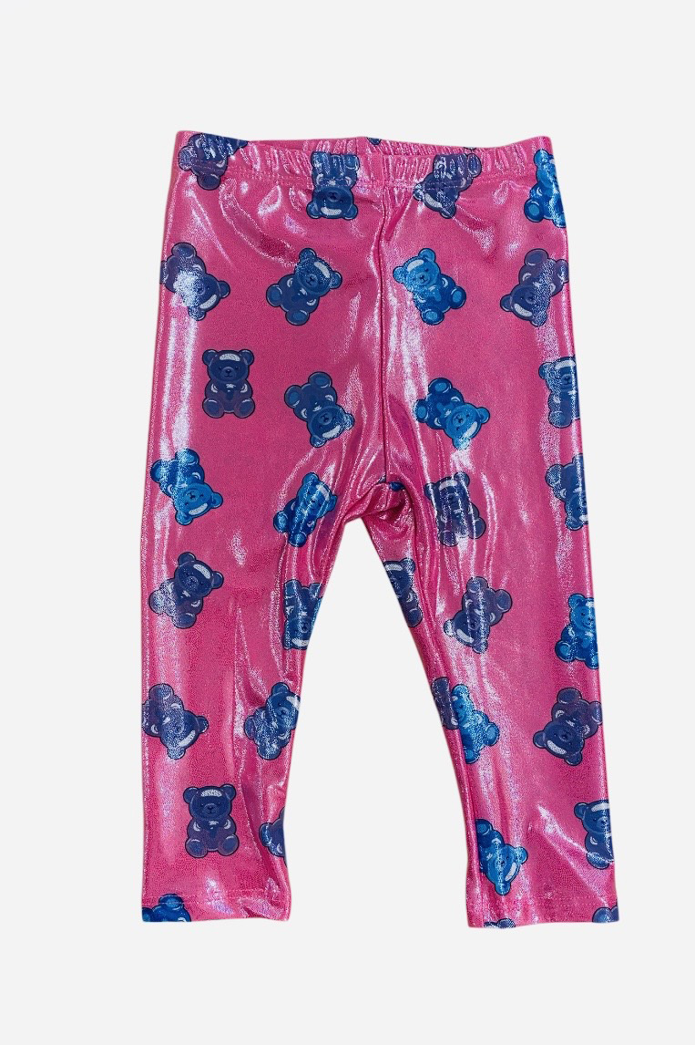 Social Butterfly Pink Teddys Lame Infant Legging