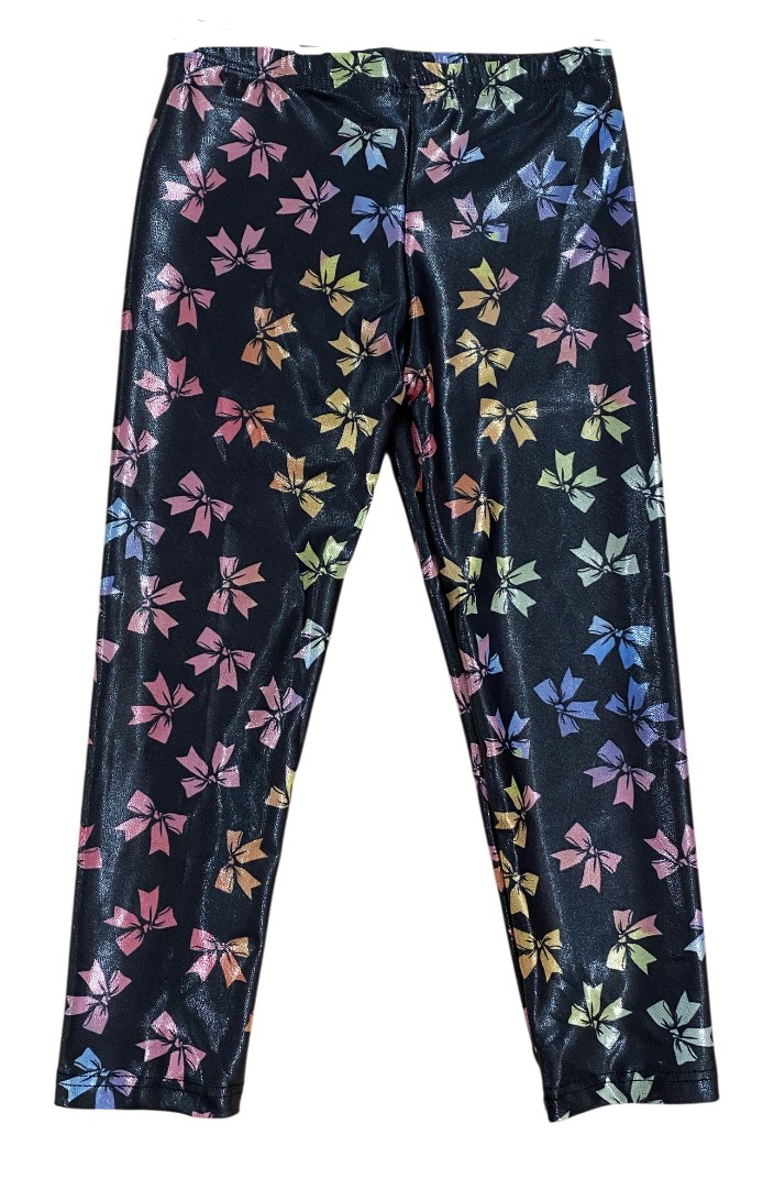 Social Butterfly Colorful Bows Lame Legging