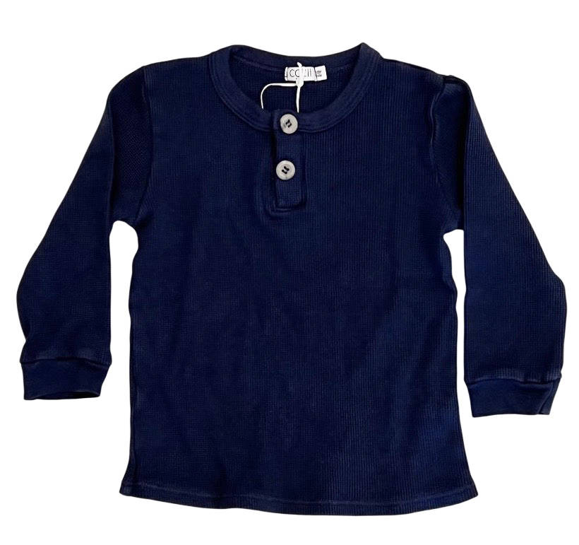 Cozii Navy Thermal Henley Top