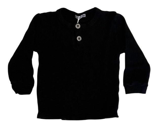 Cozii Black Thermal Henley Top