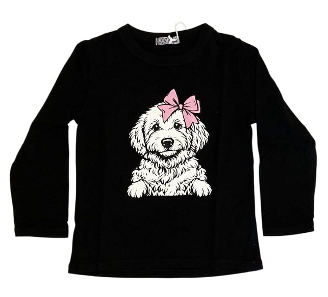 Cozii Puppy Black Infant LS Tee