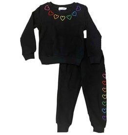Tweenstyle Hearts Black Jogger Set