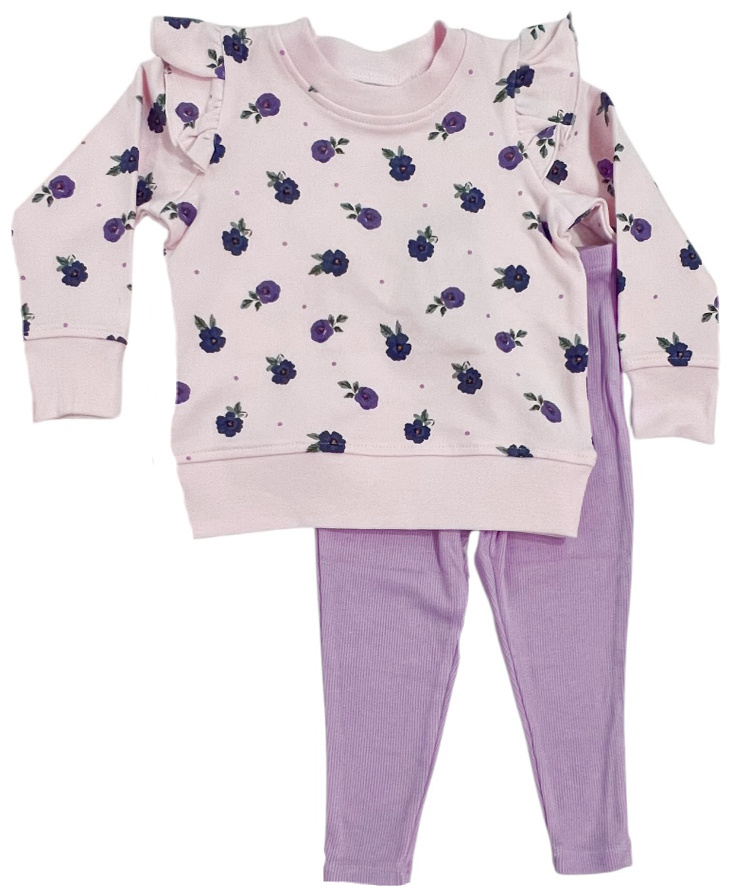 Angel Dear Violetta Floral Ruffle Infant Set