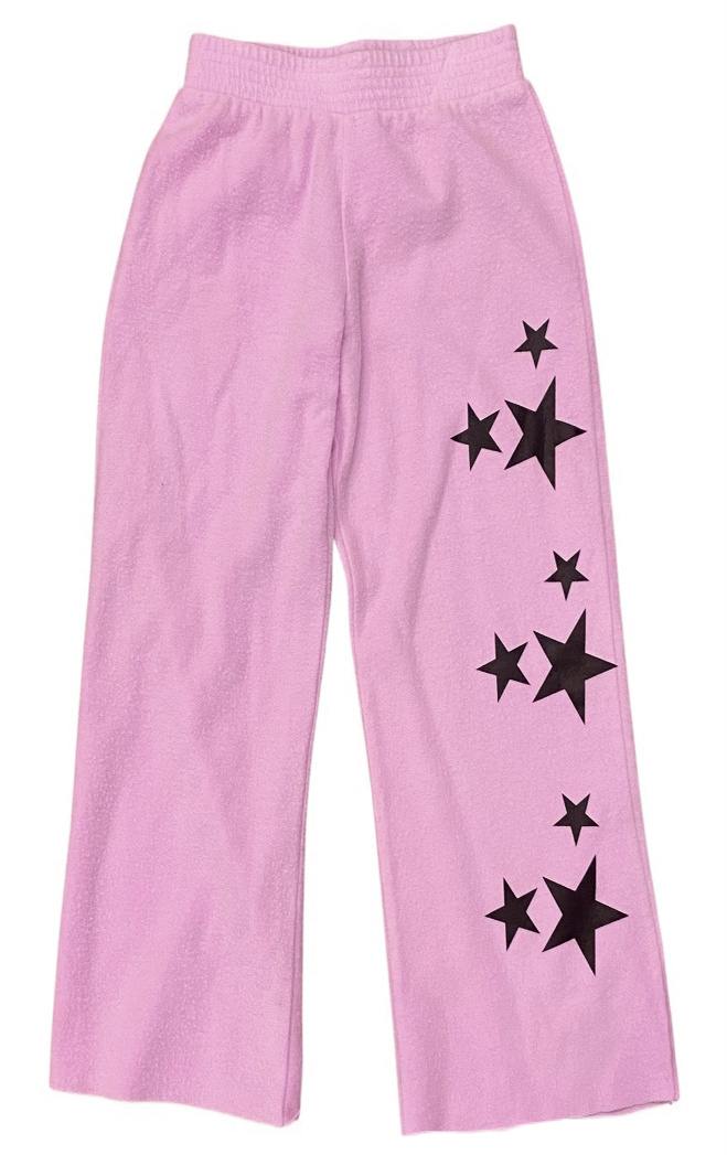 Firehouse Ice Pink Reverse Fleece Star Sweatpant