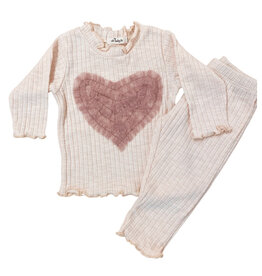 Oh Baby Natural Ruffle Heart Set