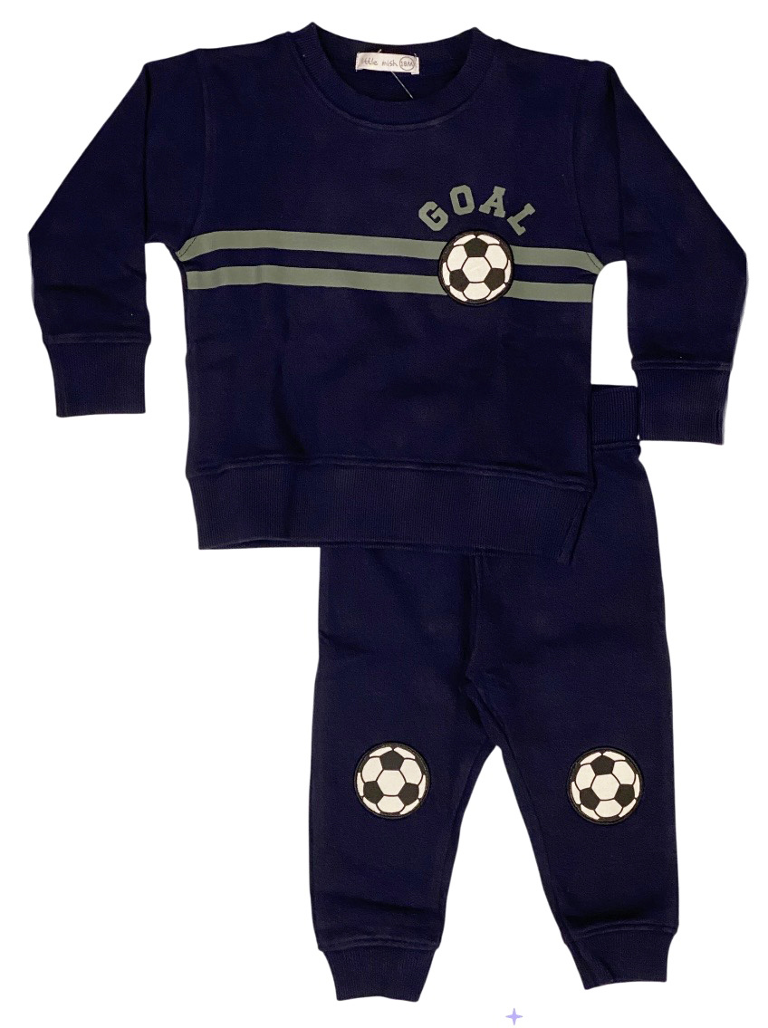 Little Mish Soccer Goal Navy Infant Set