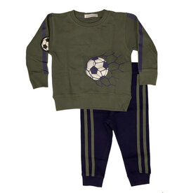 Little Mish Olive/Navy Soccer Net Infant Set