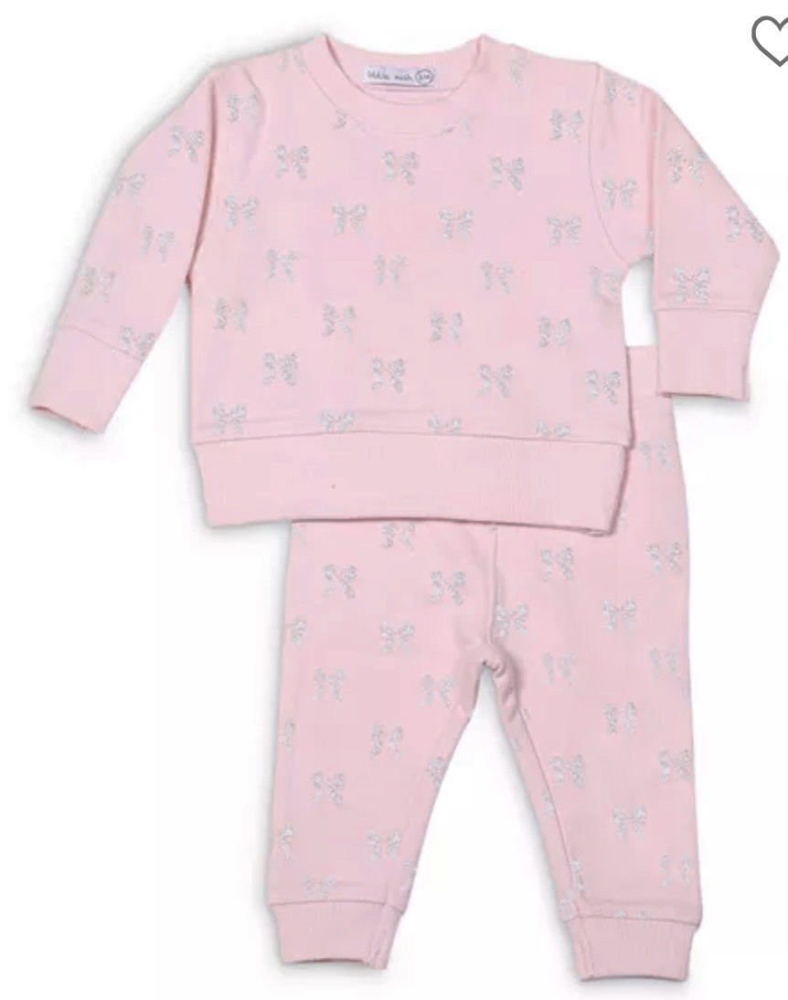 Little Mish Pink Iridescent Bow  Inf. Set