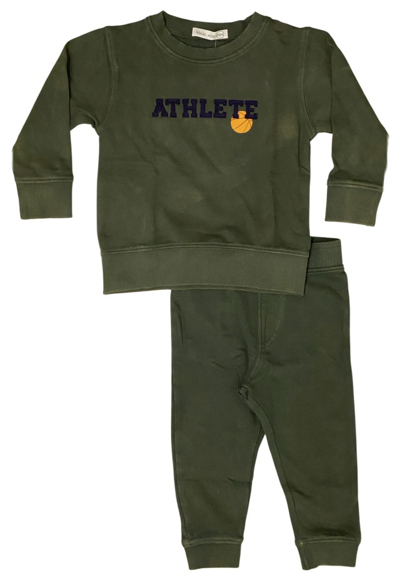 Little Mish Olive Athlete Infant Set