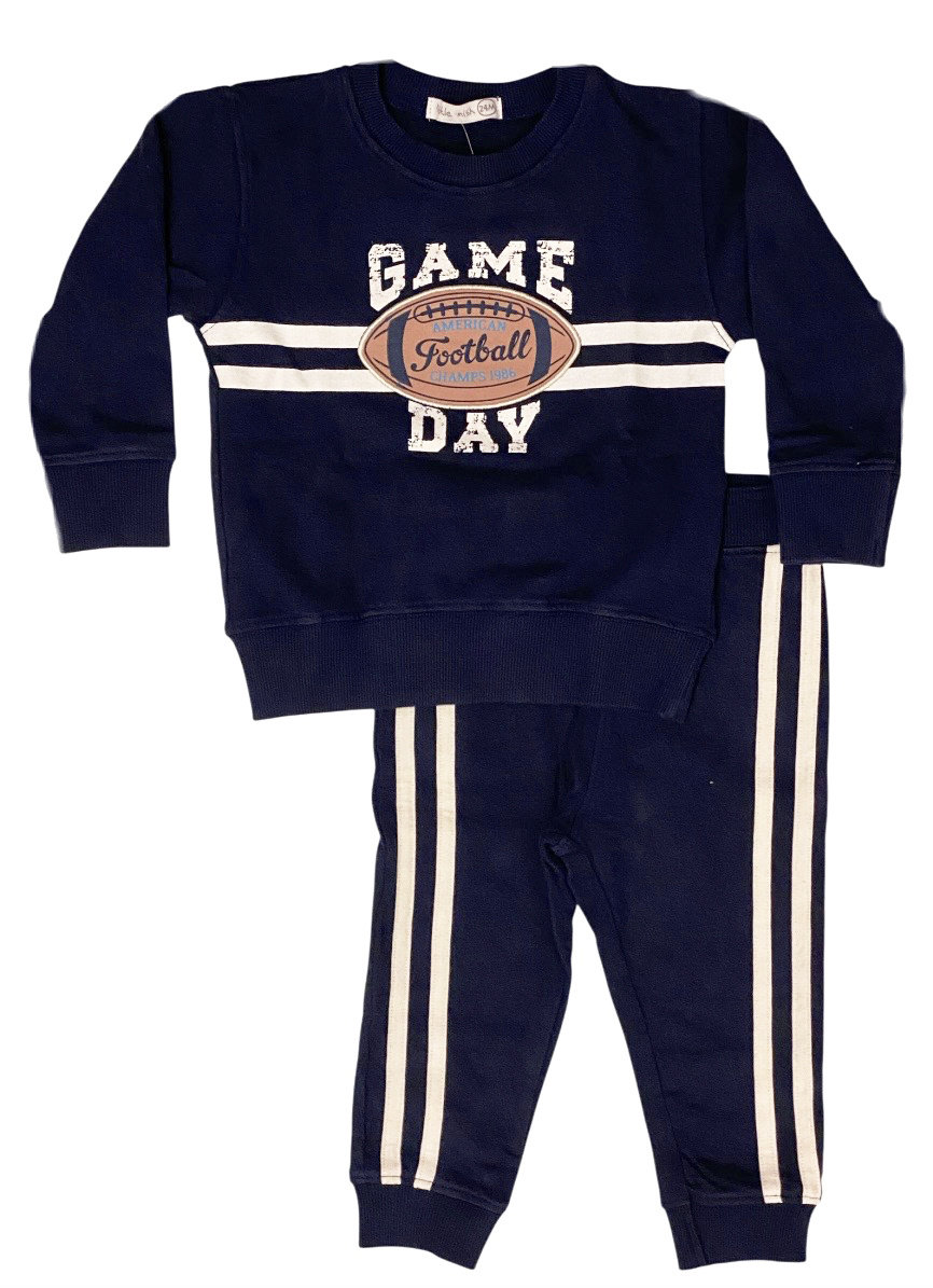 Little Mish Game Day Navy Infant Set