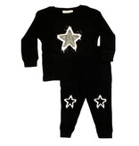 Little Mish Drip Star Blk Thermal Infant Set