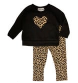 Dori Leopard Heart Soft Rib Inf. Legging Set