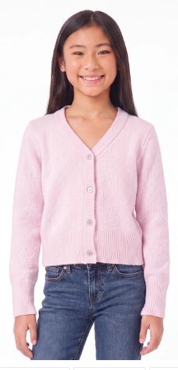 Preppy G Baby Pink Chenille Cardigan