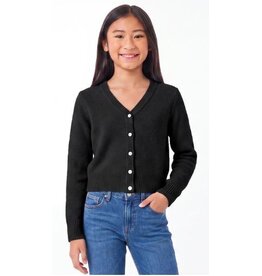 Preppy G Black Chenille Cardigan